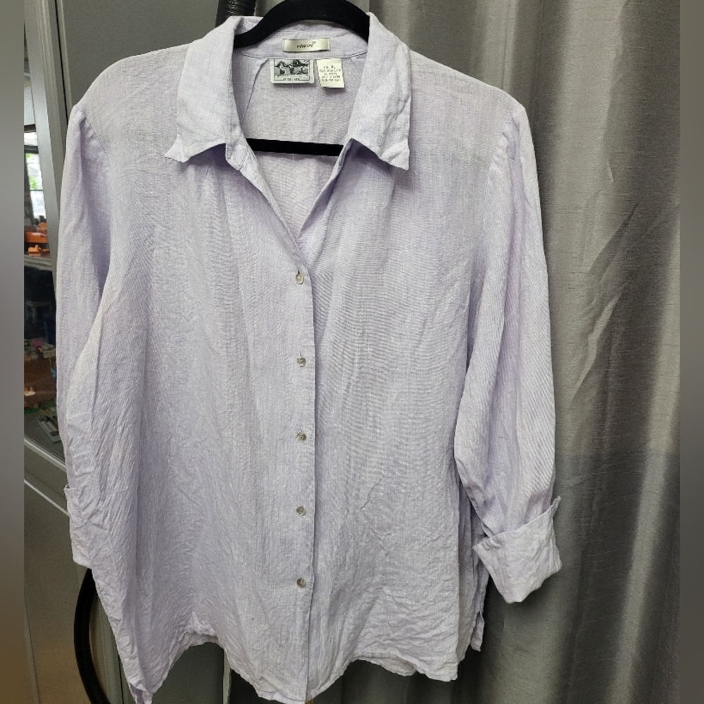 Irish Linen button shirt (bluish/lilac)